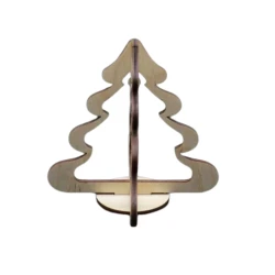 Дерев'яна новорічна заготовка Ялинка з логотипом фанера 12х12 см